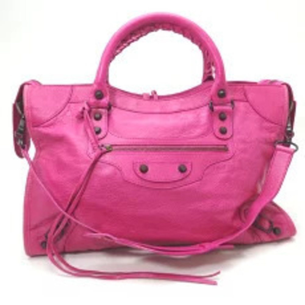 Balenciaga The City Handbag Leather Pink